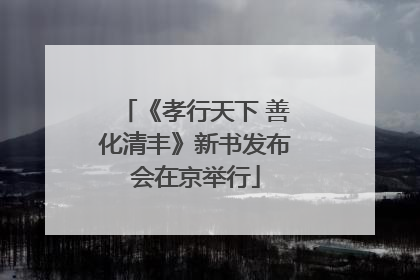 《孝行天下 善化清丰》新书发布会在京举行