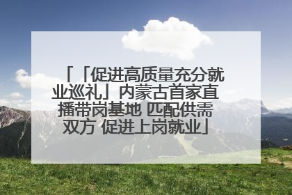 「促进高质量充分就业巡礼」内蒙古首家直播带岗基地 匹配供需双方 促进上岗就业