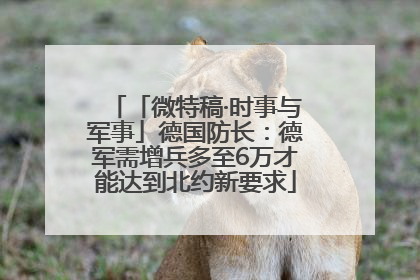 「微特稿·时事与军事」德国防长：德军需增兵多至6万才能达到北约新要求