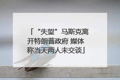 “失望”马斯克离开特朗普政府 媒体称当天两人未交谈