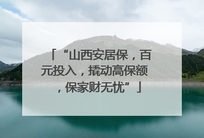 “山西安居保，百元投入，撬动高保额，保家财无忧”