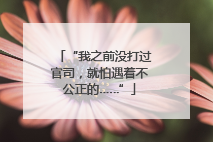 “我之前没打过官司，就怕遇着不公正的……”