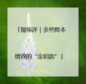 现场评｜多些降本增效的“金钥匙”