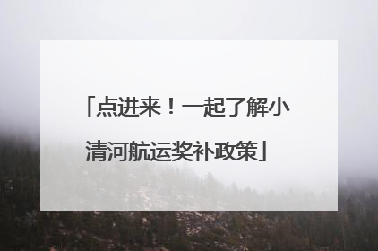 点进来！一起了解小清河航运奖补政策