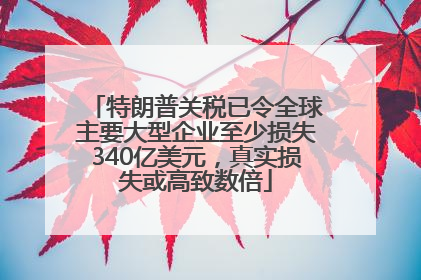 特朗普关税已令全球主要大型企业至少损失340亿美元，真实损失或高致数倍