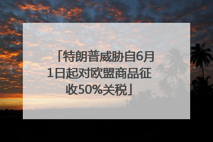 特朗普威胁自6月1日起对欧盟商品征收50%关税