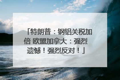 特朗普：钢铝关税加倍 欧盟加拿大：强烈遗憾！强烈反对！
