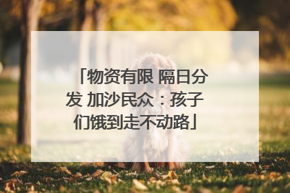 物资有限 隔日分发 加沙民众：孩子们饿到走不动路