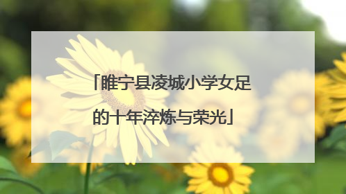 睢宁县凌城小学女足的十年淬炼与荣光