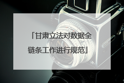 甘肃立法对数据全链条工作进行规范