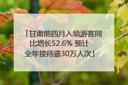 甘肃前四月入境游客同比增长52.6% 预计全年接待逾30万人次