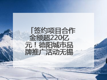 签约项目合作金额超220亿元！德阳城市品牌推广活动无锡站成绩单出炉