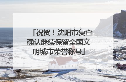 祝贺！沈阳市复查确认继续保留全国文明城市荣誉称号