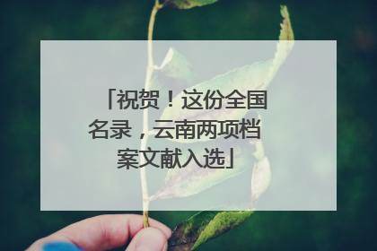 祝贺！这份全国名录，云南两项档案文献入选