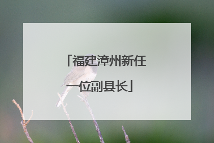 福建漳州新任一位副县长