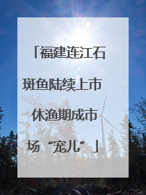 福建连江石斑鱼陆续上市 休渔期成市场“宠儿”