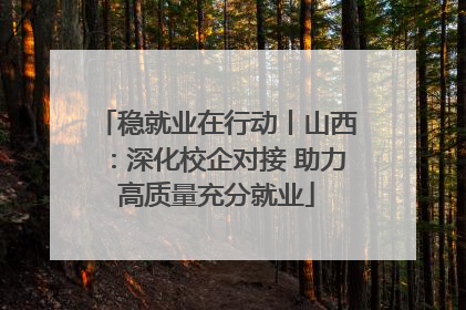 稳就业在行动丨山西：深化校企对接 助力高质量充分就业