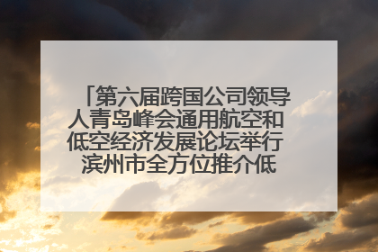 第六届跨国公司领导人青岛峰会通用航空和低空经济发展论坛举行 滨州市全方位推介低空经济发展优势