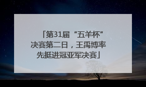 第31届“五羊杯”决赛第二日，王禹博率先挺进冠亚军决赛