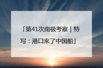 第41次南极考察｜特写：港口来了中国船