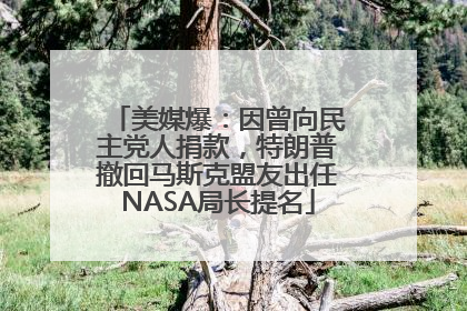 美媒爆：因曾向民主党人捐款，特朗普撤回马斯克盟友出任NASA局长提名