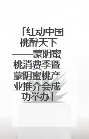 红动中国 桃醉天下——蒙阴蜜桃消费季暨蒙阴蜜桃产业推介会成功举办