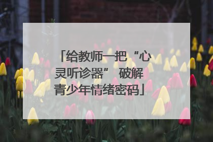 给教师一把“心灵听诊器” 破解青少年情绪密码