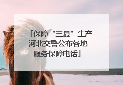 保障“三夏”生产 河北交警公布各地服务保障电话