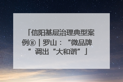 信阳基层治理典型案例⑧｜罗山：“微品牌”调出“大和谐”