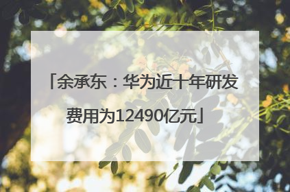 余承东：华为近十年研发费用为12490亿元