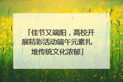 佳节又端阳，高校开展精彩活动端午元素扎堆传统文化浓郁