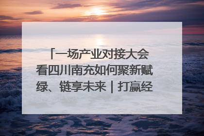 一场产业对接大会 看四川南充如何聚新赋绿、链享未来｜打赢经济发展翻身仗