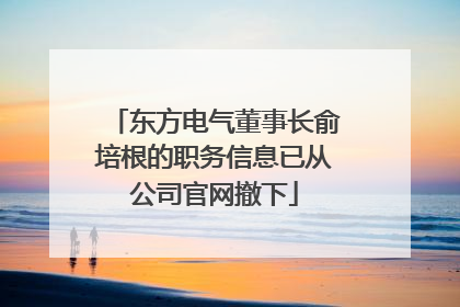 东方电气董事长俞培根的职务信息已从公司官网撤下