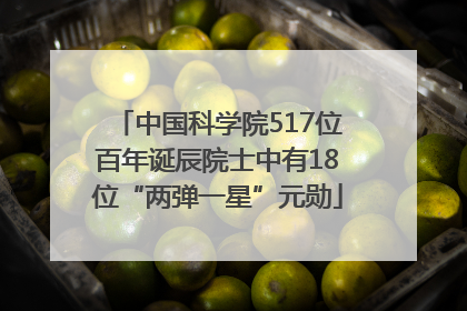 中国科学院517位百年诞辰院士中有18位“两弹一星”元勋