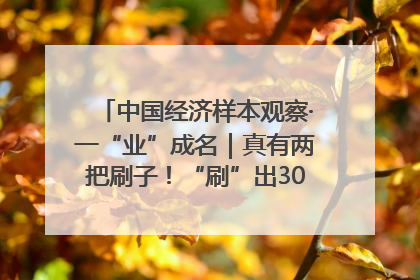 中国经济样本观察·一“业”成名｜真有两把刷子！“刷”出30亿级“颜值经济”