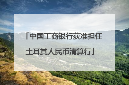 中国工商银行获准担任土耳其人民币清算行