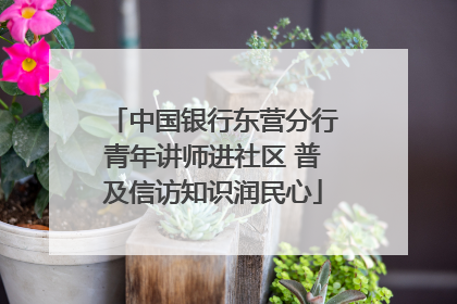 中国银行东营分行青年讲师进社区 普及信访知识润民心