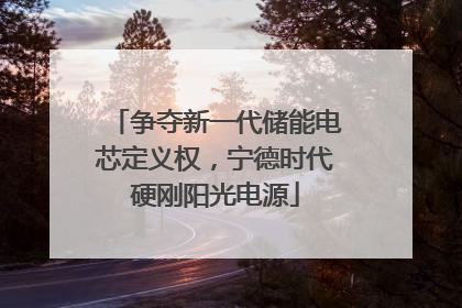争夺新一代储能电芯定义权，宁德时代硬刚阳光电源