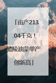 亩产213.04千克！醴陵油菜单产创新高