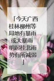 今天广西桂林柳州等局地有暴雨或大暴雨 明起桂北雨势有所减弱