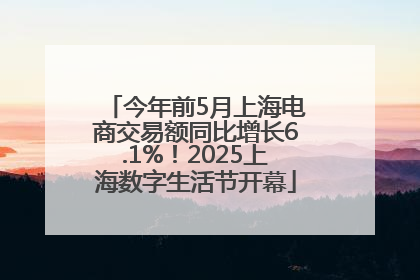 今年前5月上海电商交易额同比增长6.1%！2025上海数字生活节开幕