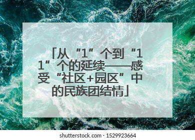 从“1”个到“11”个的延续——感受“社区+园区”中的民族团结情