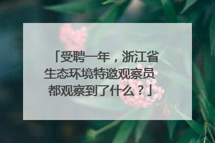 受聘一年，浙江省生态环境特邀观察员都观察到了什么？