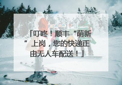 叮咚！顺丰“萌新”上岗，您的快递正由无人车配送！