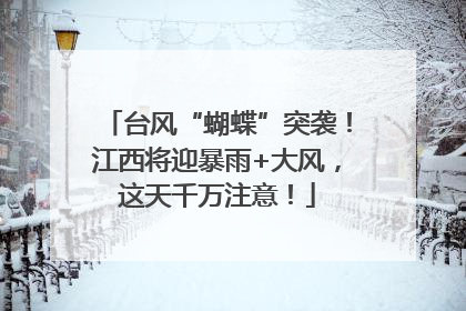 台风“蝴蝶”突袭！江西将迎暴雨+大风，这天千万注意！