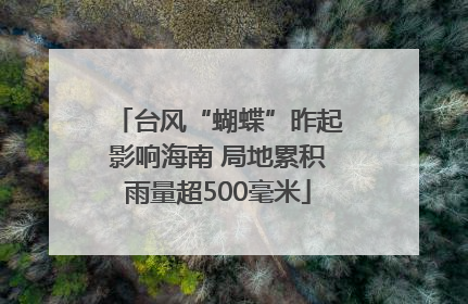 台风“蝴蝶”昨起影响海南 局地累积雨量超500毫米