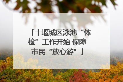 十堰城区泳池“体检”工作开始 保障市民“放心游”