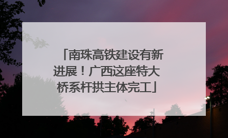 南珠高铁建设有新进展！广西这座特大桥系杆拱主体完工
