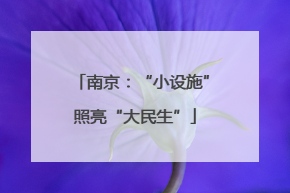 南京：“小设施”照亮“大民生”