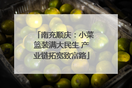 南充顺庆：小菜篮装满大民生 产业链拓宽致富路